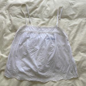 Abercrombie white eyelet tank top - Size Small